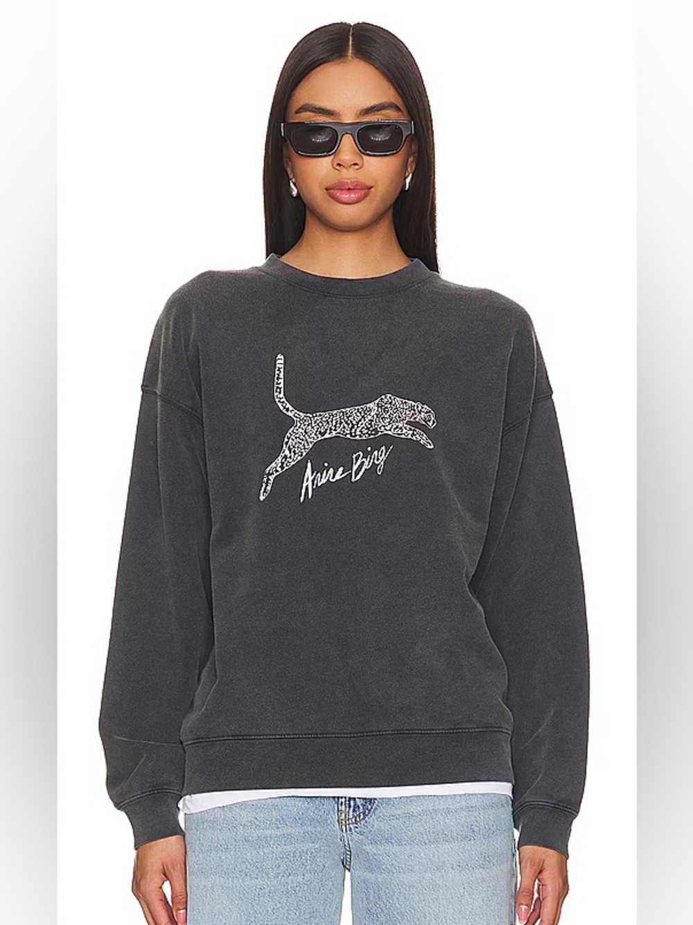Anine Bing Spencer Sweatshirt Spotted Leopard